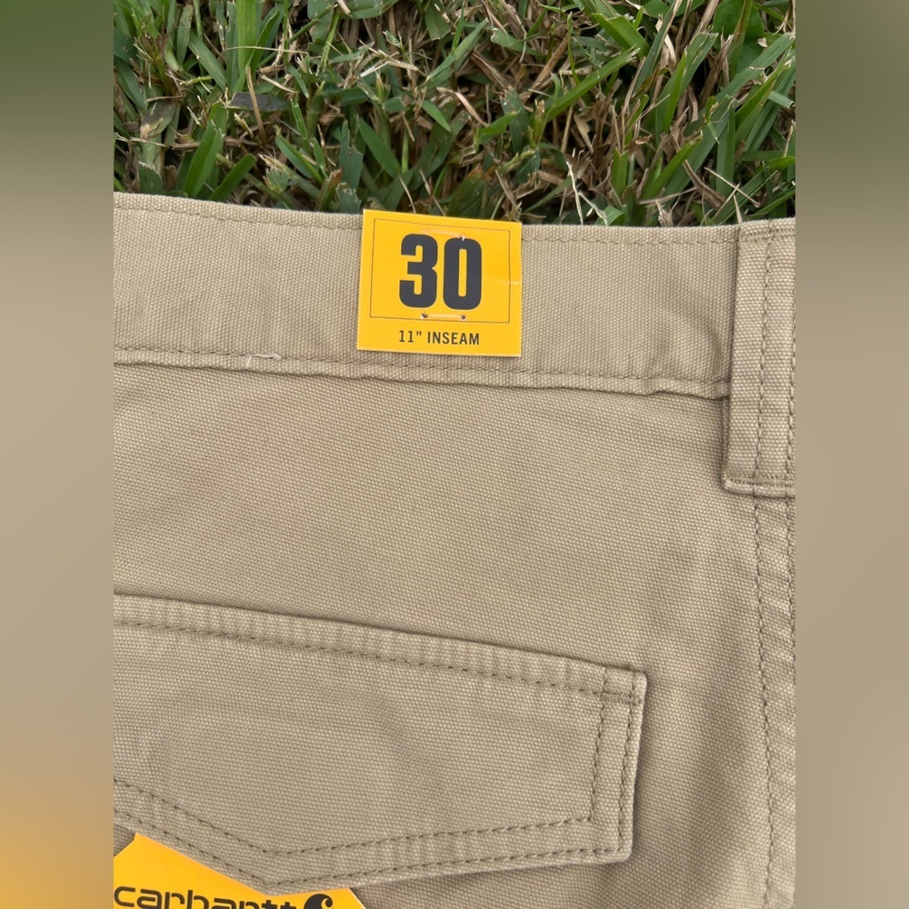 Carhartt Men's Rugged Flex Relaxed Fit Canvas Cargo Work Shorts Khaki Size 30 - Picture 5 of 5